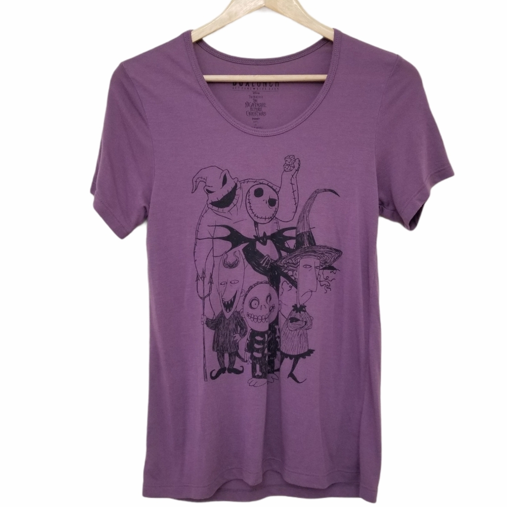 Nightmare Before Christmas Purple Short Sleeve Tee Shirt Small